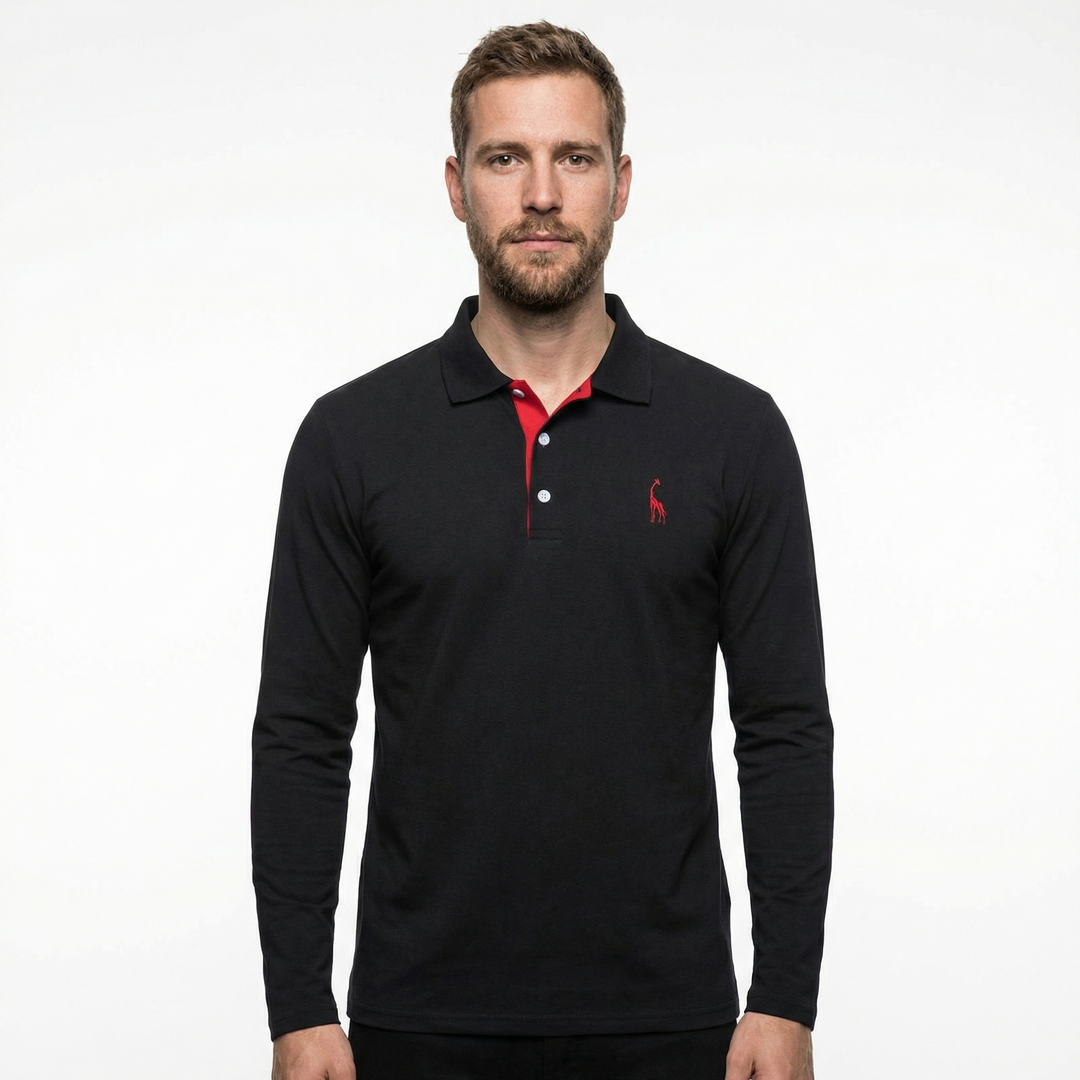 Herren Langarm Polo Shirt