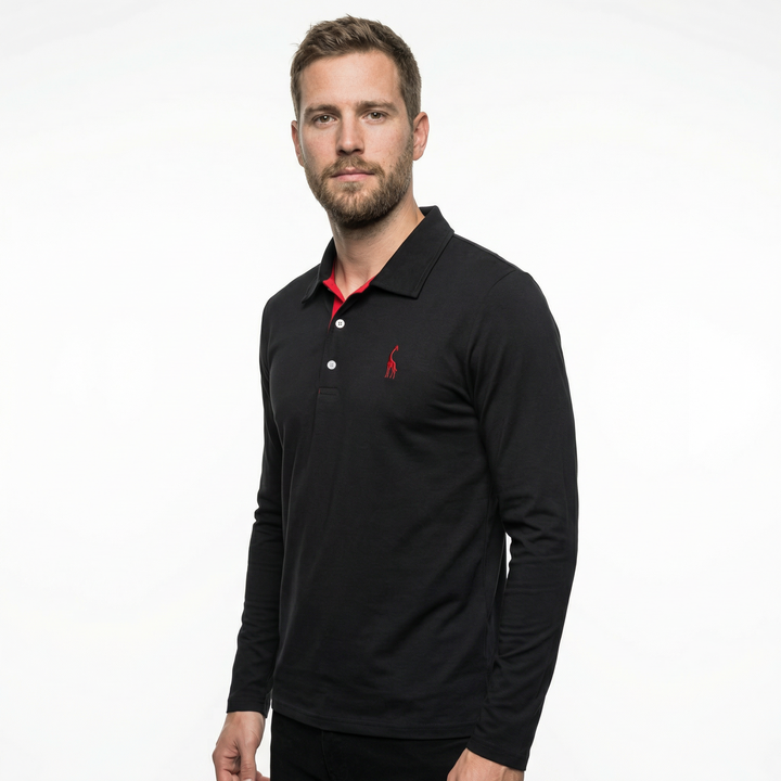Herren Langarm Polo Shirt