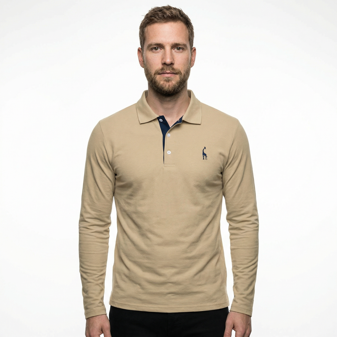 Herren Langarm Polo Shirt