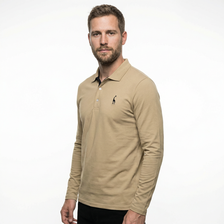 Herren Langarm Polo Shirt