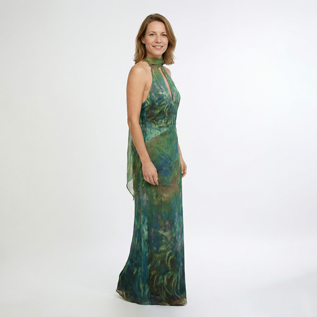 Künstlerisches Blumen-Maxikleid