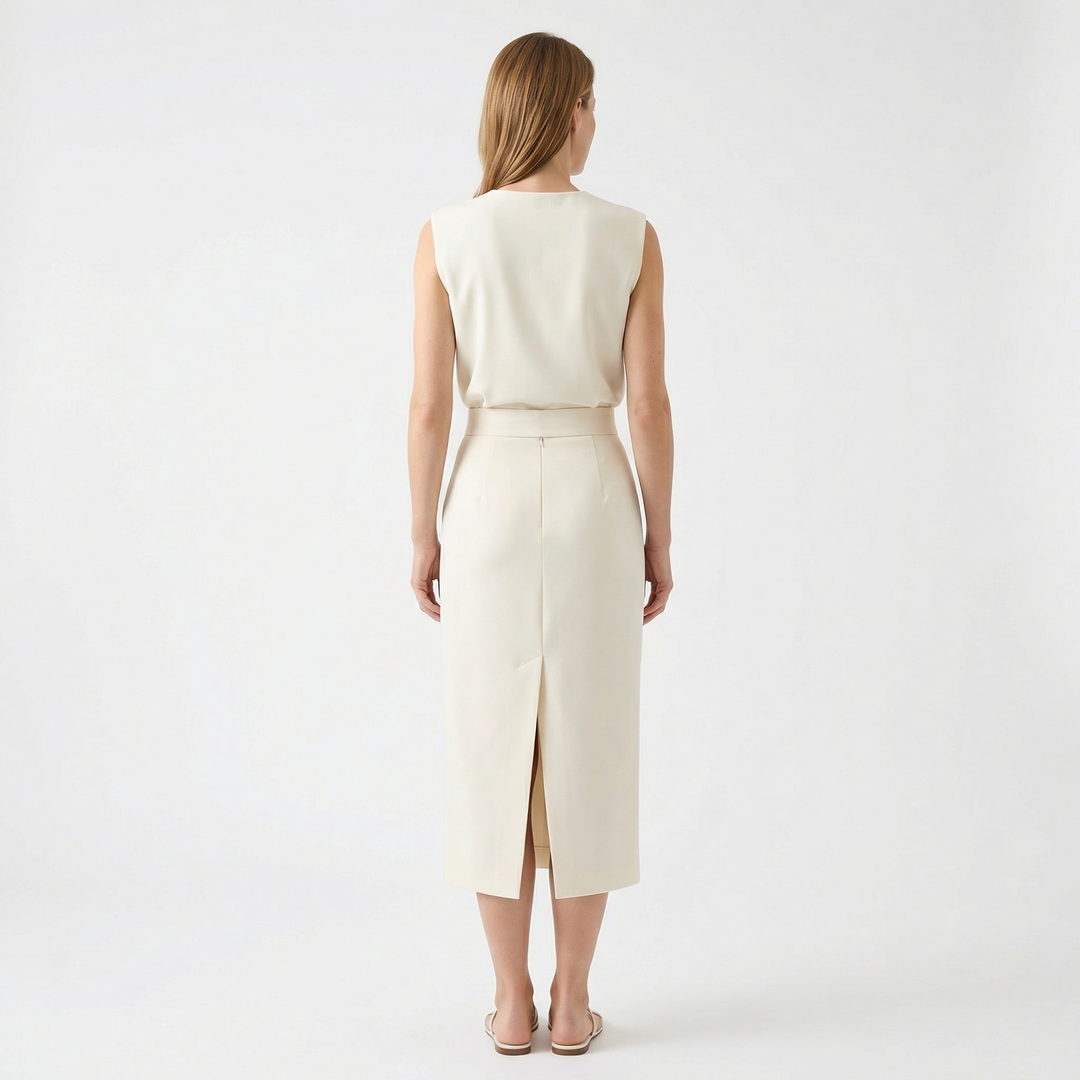 Elegantes Midi Kleid mit Schlitz