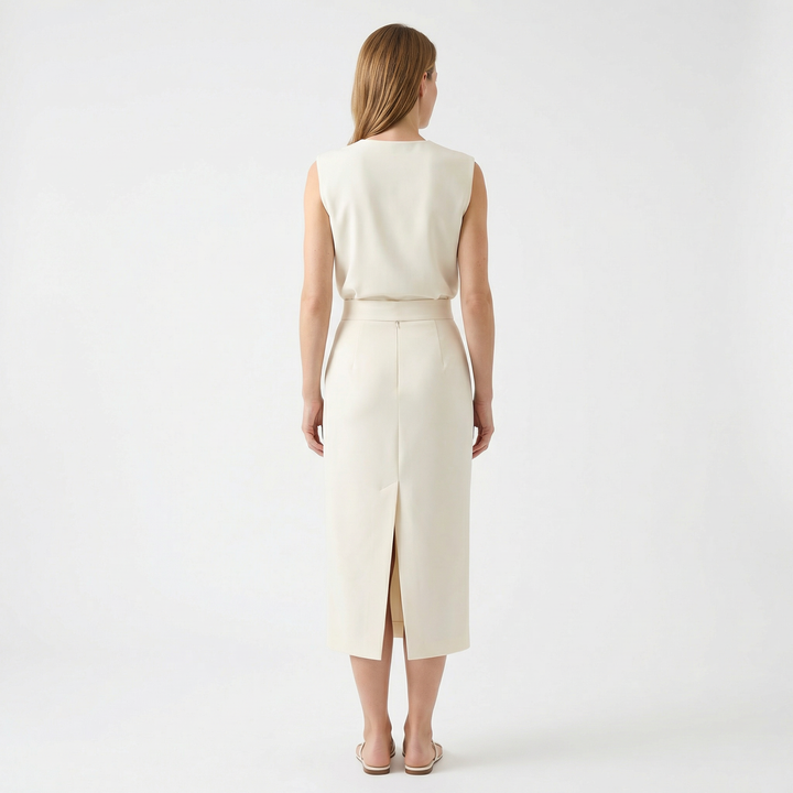 Elegantes Midi Kleid mit Schlitz