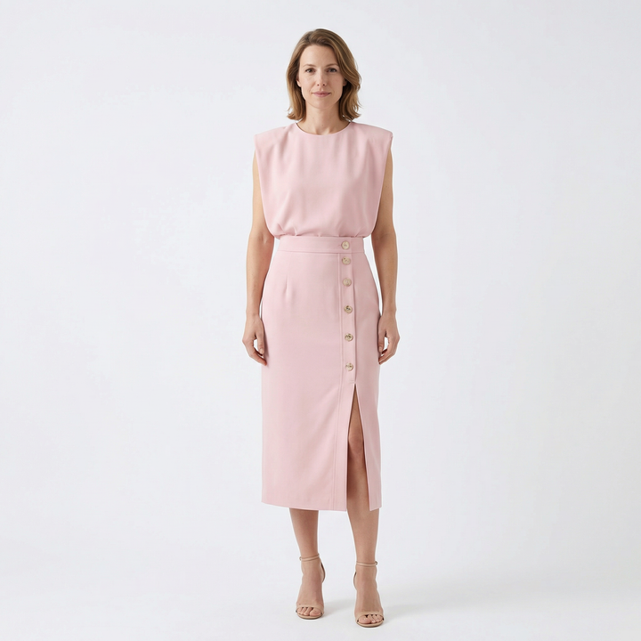 Elegantes Midi Kleid mit Schlitz