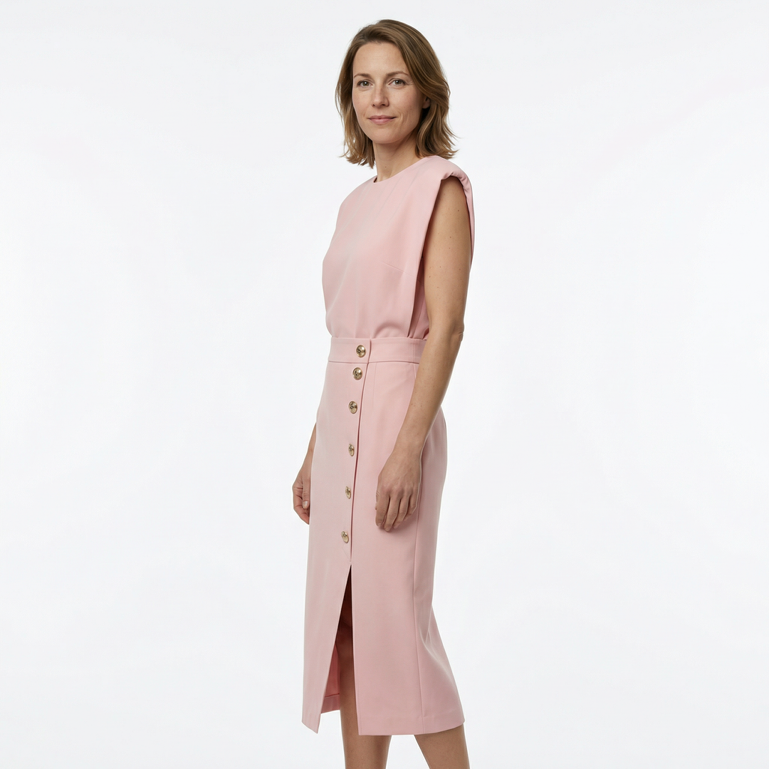 Elegantes Midi Kleid mit Schlitz