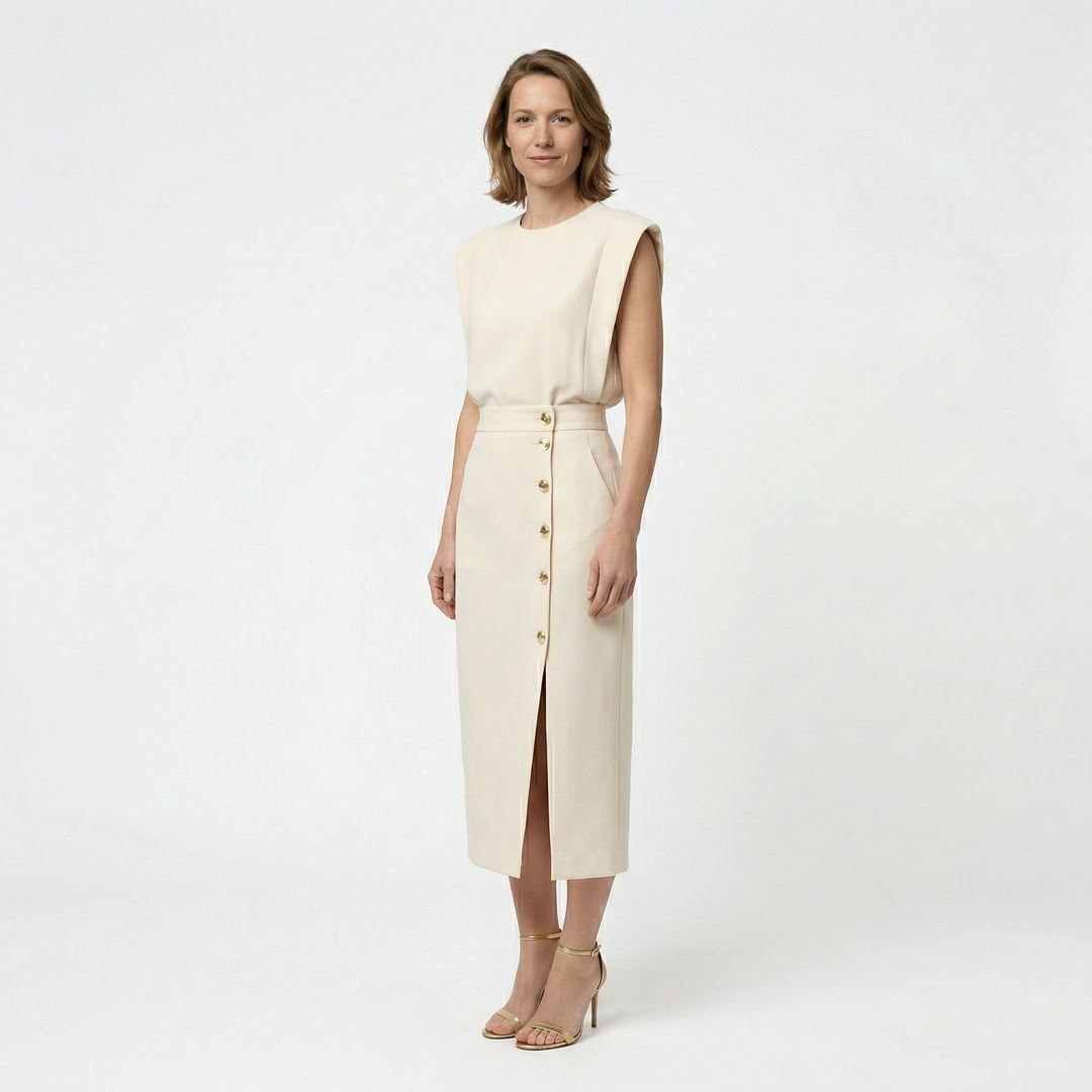 Elegantes Midi Kleid mit Schlitz