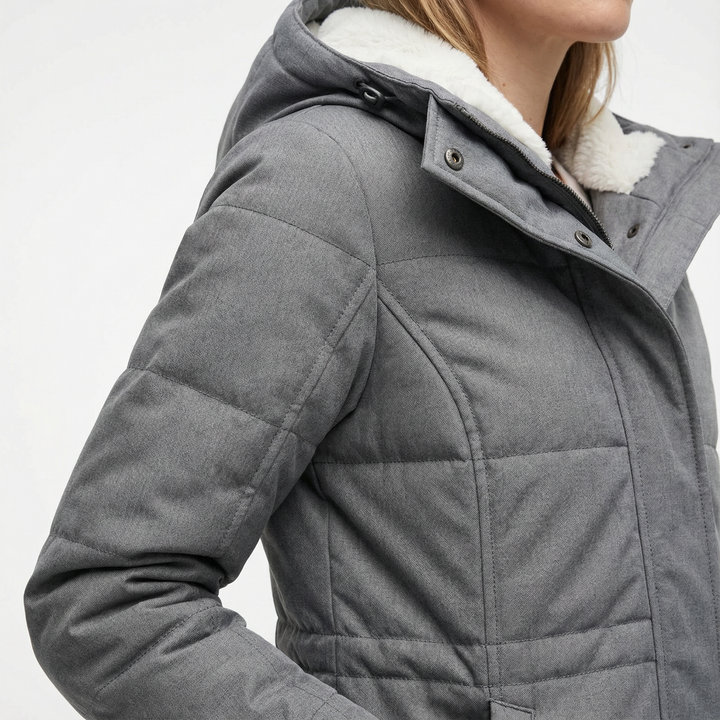 Damen Mantel mit Kapuze