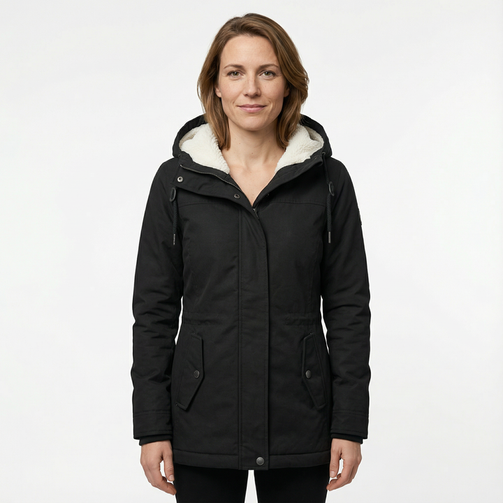 Damen Mantel mit Kapuze