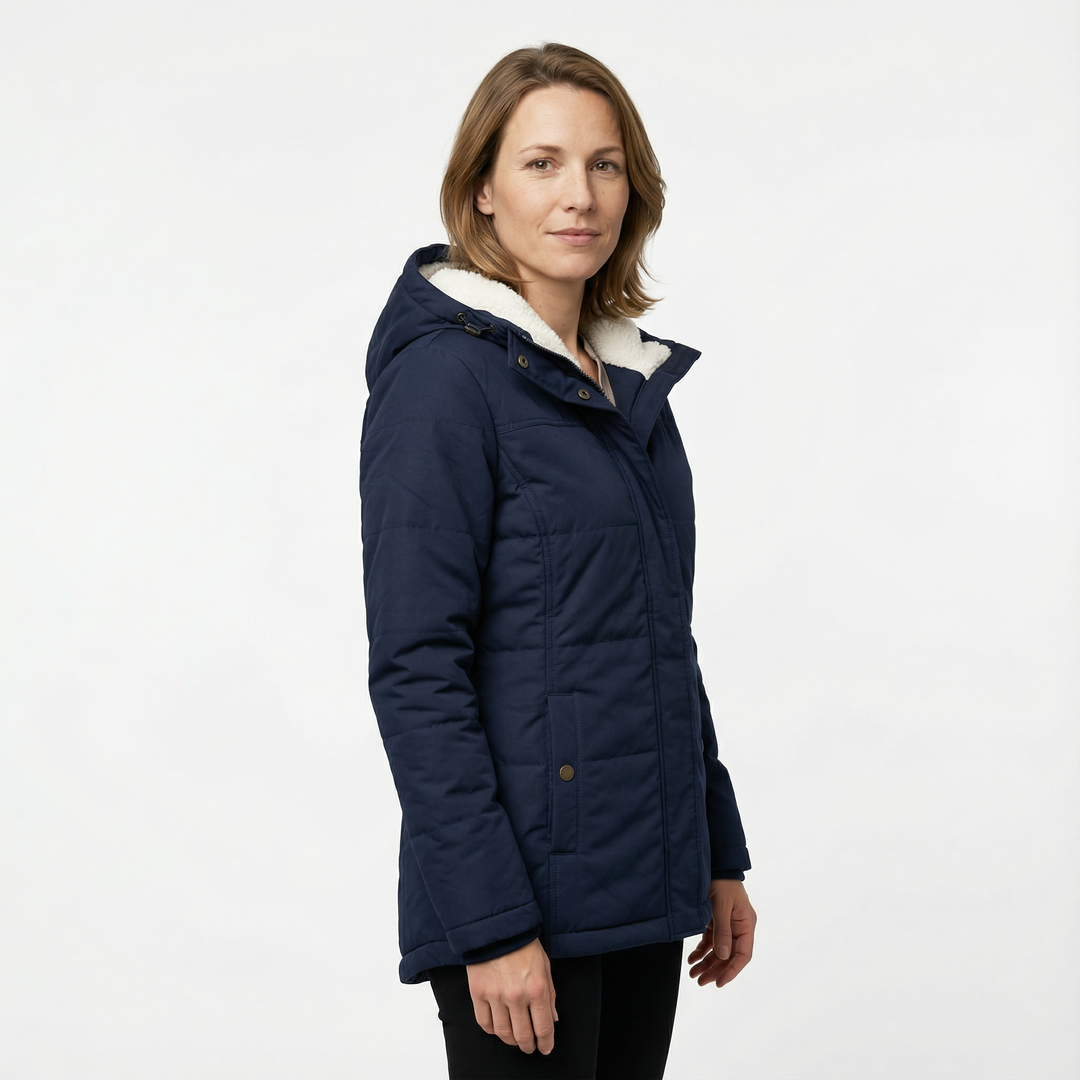 Damen Mantel mit Kapuze