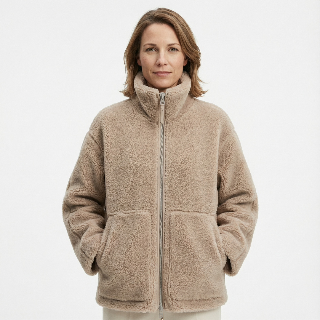 Damen Lammwoll Winterjacke