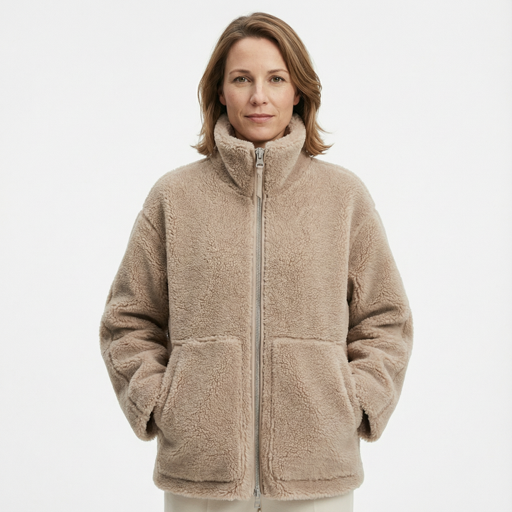 Damen Lammwoll Winterjacke