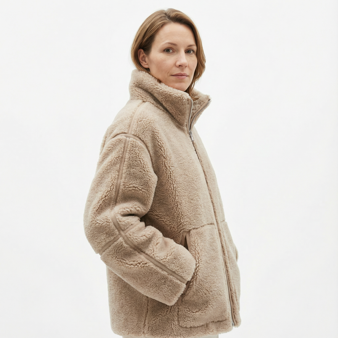 Damen Lammwoll Winterjacke