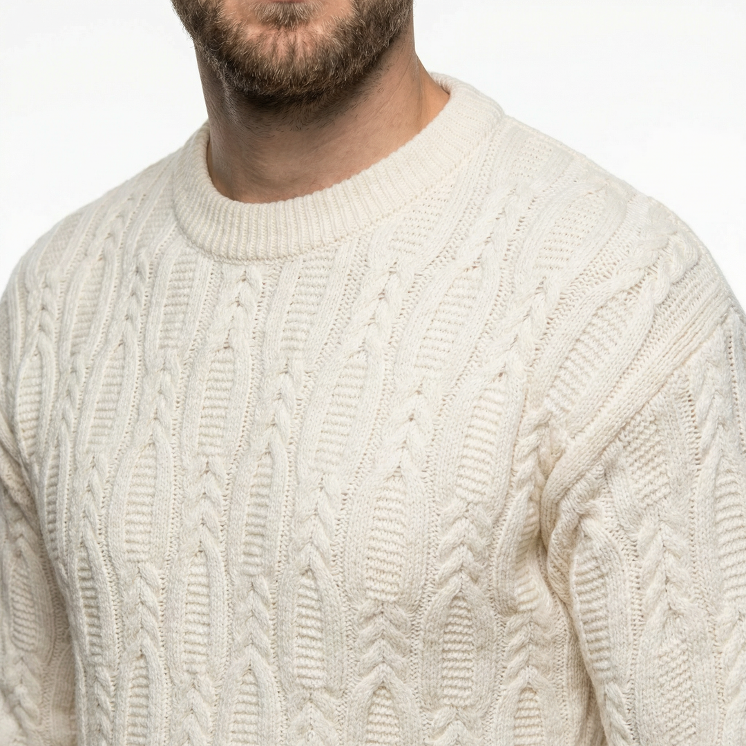 Herren Klassischer Crewneck Strickpullover