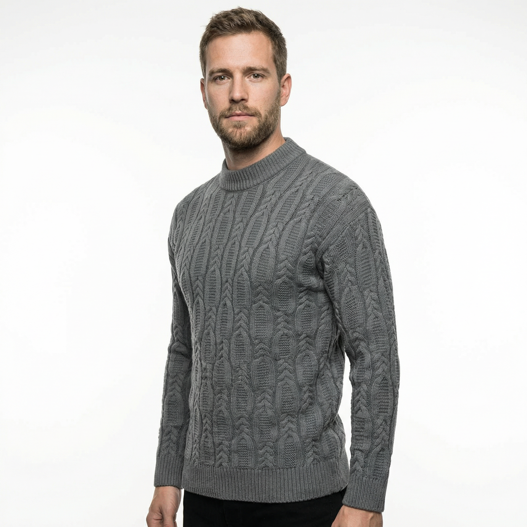 Herren Klassischer Crewneck Strickpullover