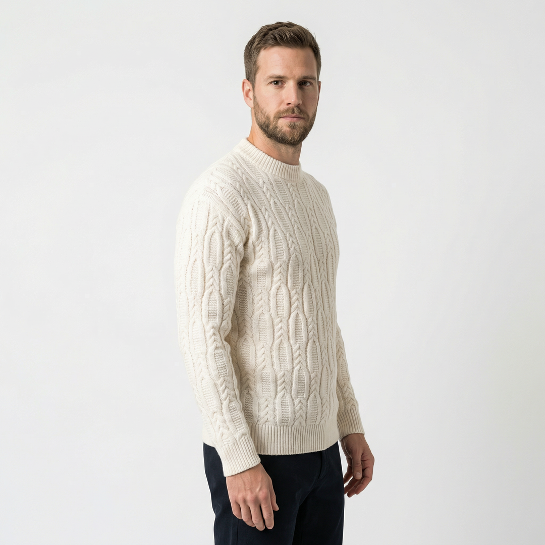 Herren Klassischer Crewneck Strickpullover
