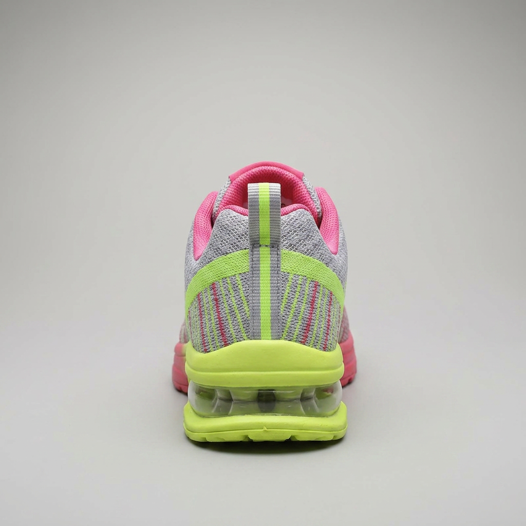 Damen Sneaker Grau-Rosa, Rückansicht mit Air-Cushion-Sohle