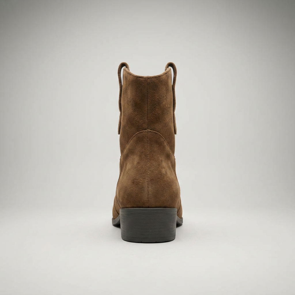 Stiefelette Braun Wildleder-Optik Rückansicht