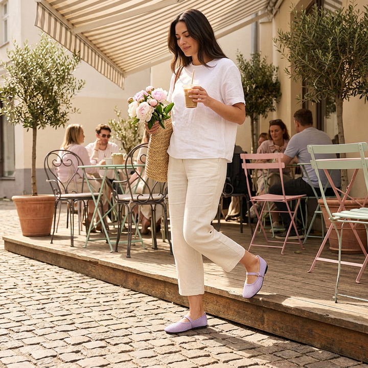 Flieder — Mary Jane Flat im Outdoor-Cafe-Look