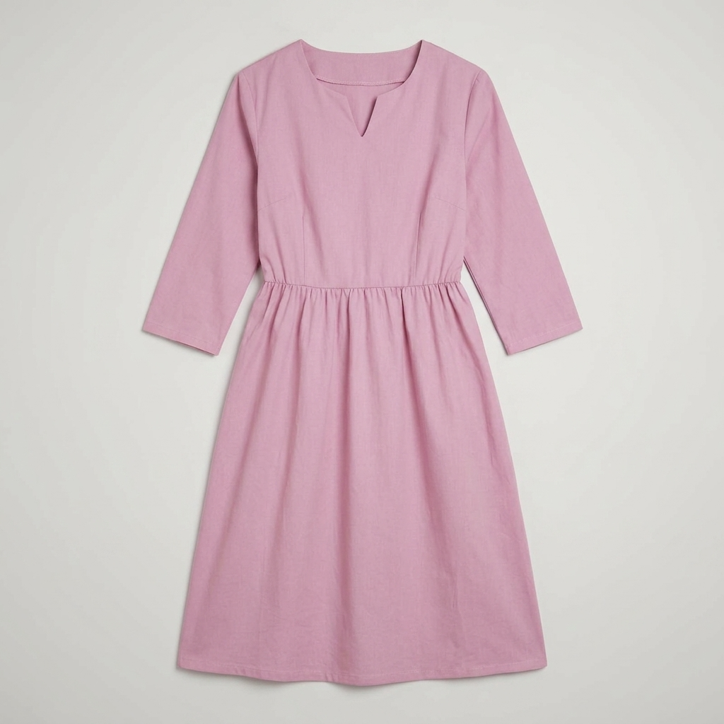 Midikleid freigestellt, Frontalansicht ohne Model