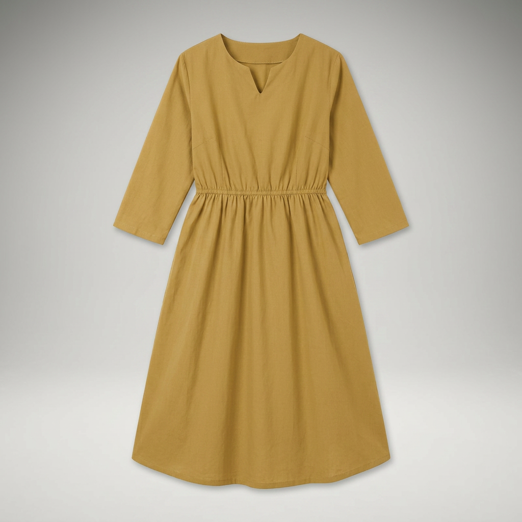 Midikleid freigestellt, Frontalansicht ohne Model