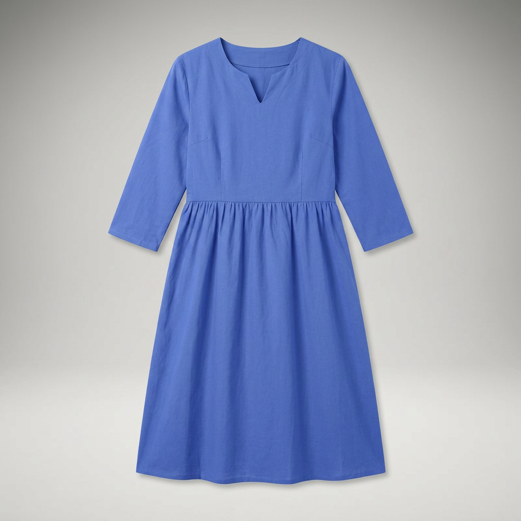 Midikleid freigestellt, Frontalansicht ohne Model