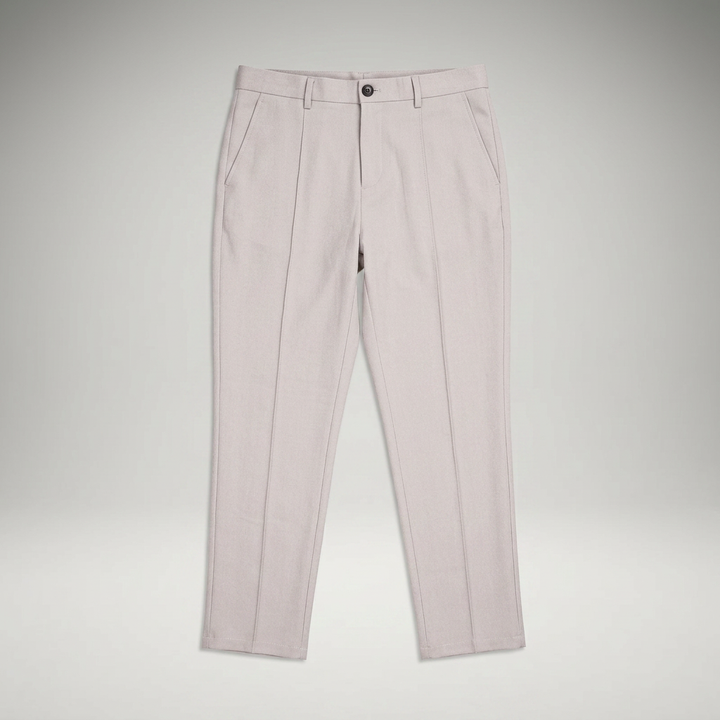 Hellgraue Chinohose freigestellt, Frontalansicht ohne Model