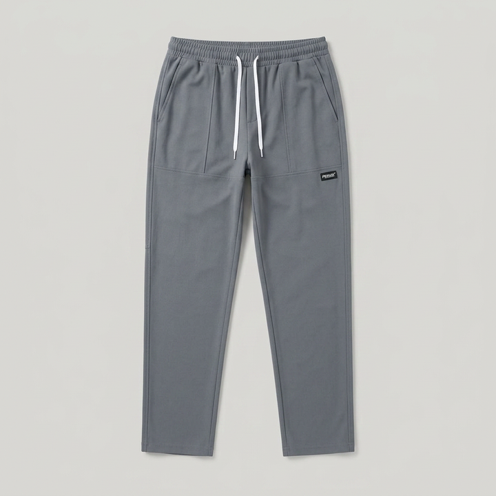 Freizeithose Herren dunkelgrau, Flatlay Frontalansicht ohne Model