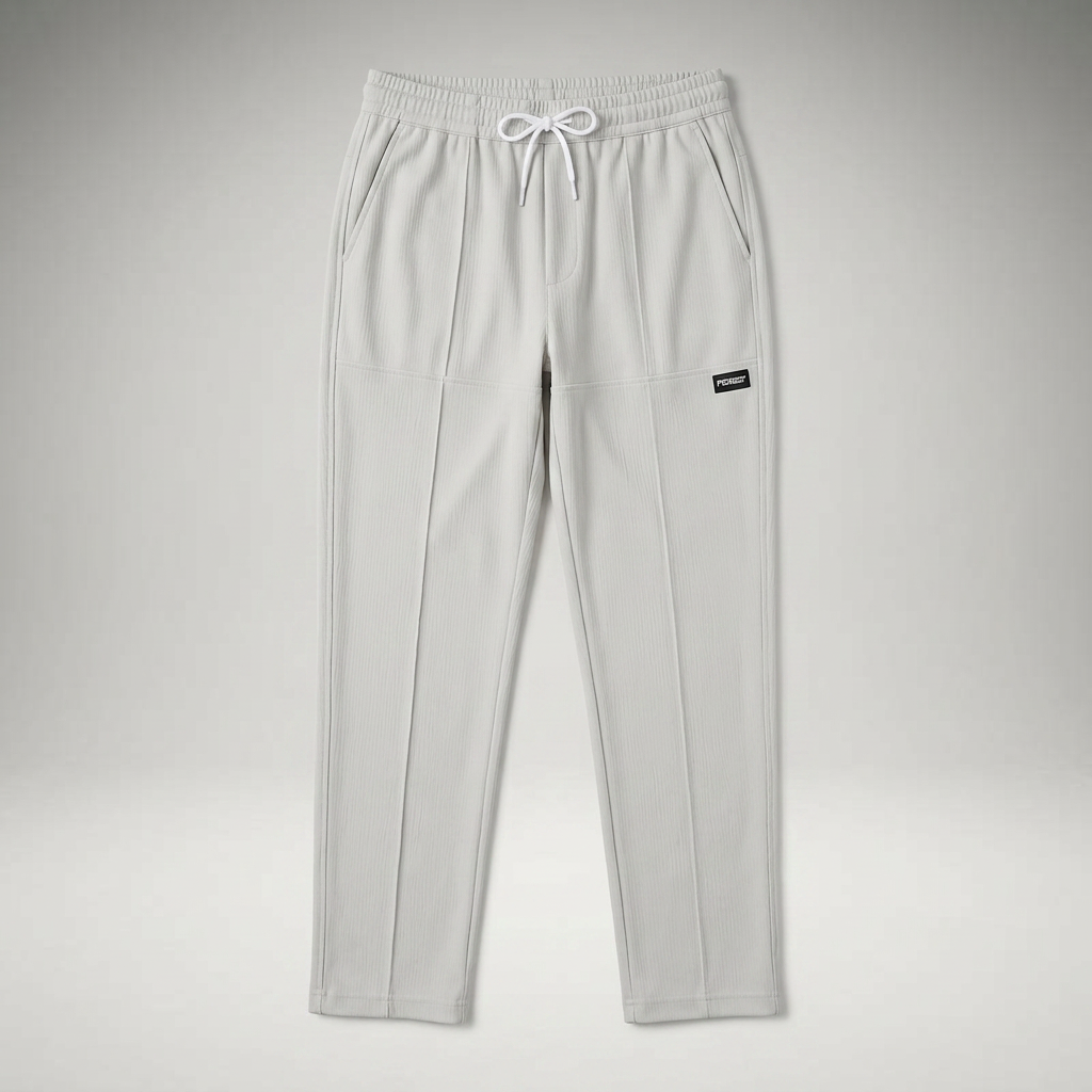 Freizeithose Herren grau, Flatlay Frontalansicht ohne Model