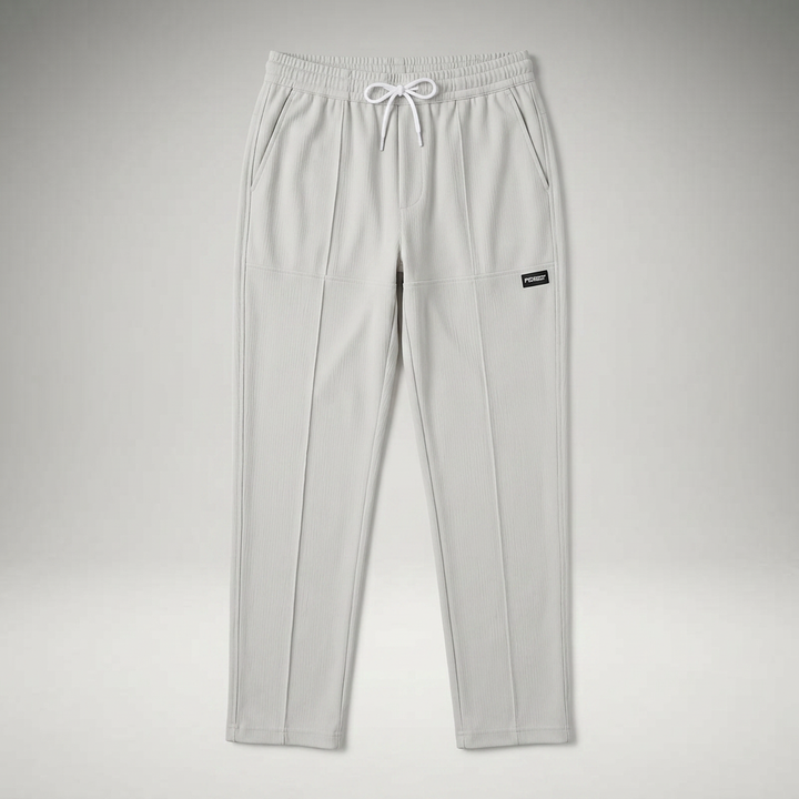 Freizeithose Herren grau, Flatlay Frontalansicht ohne Model