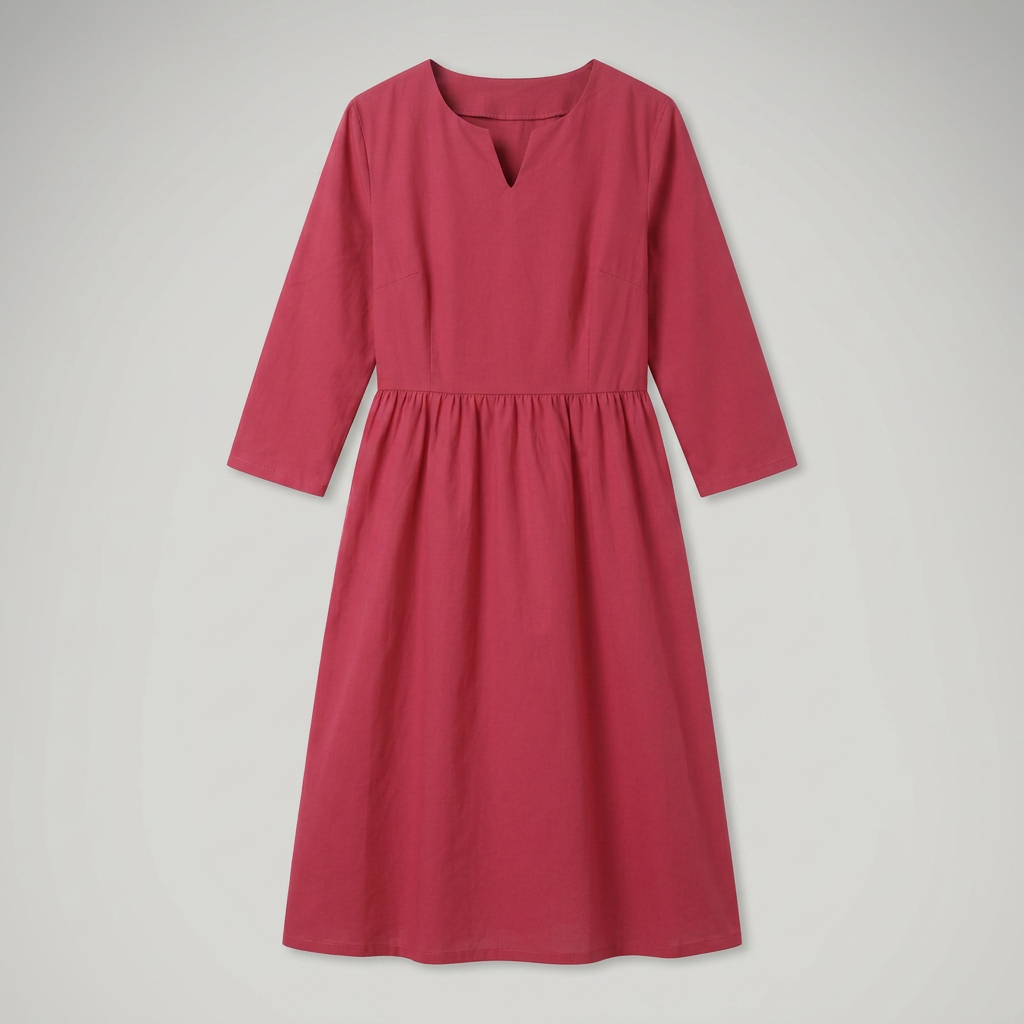 Midikleid freigestellt, Frontalansicht ohne Model