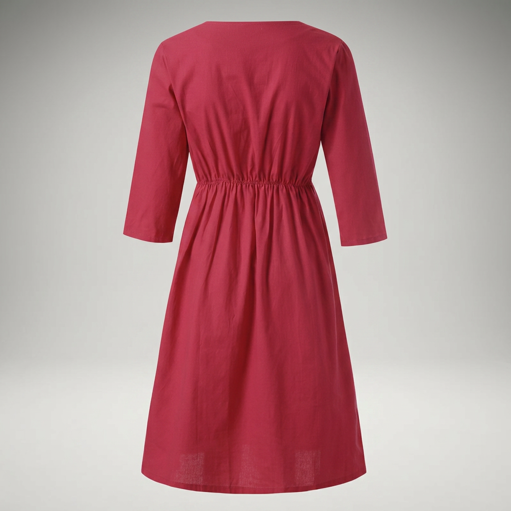 Midikleid freigestellt, Rückenansicht ohne Model