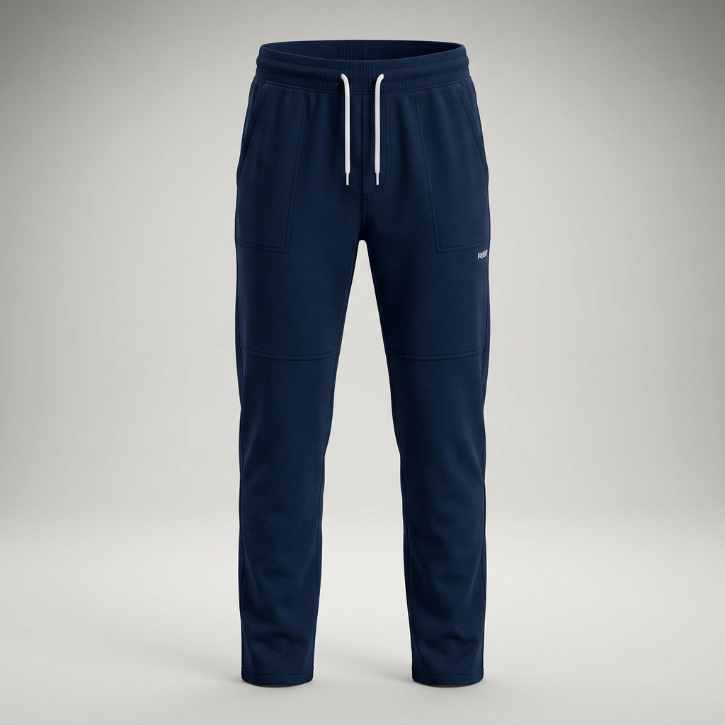 Freizeithose Herren dunkelblau, Ghost-Mannequin-Ansicht freigestellt