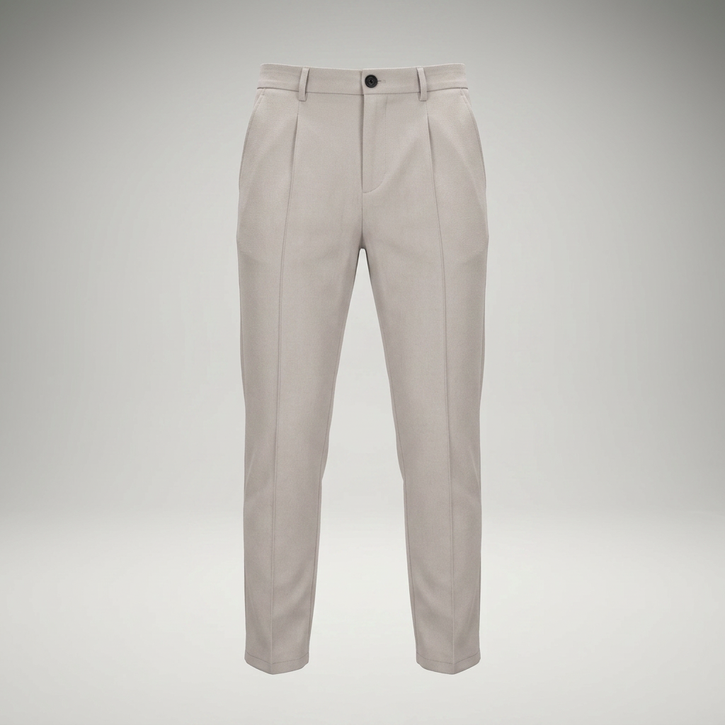 Hellgraue Chinohose als Ghost-Mannequin-Ansicht ohne Model