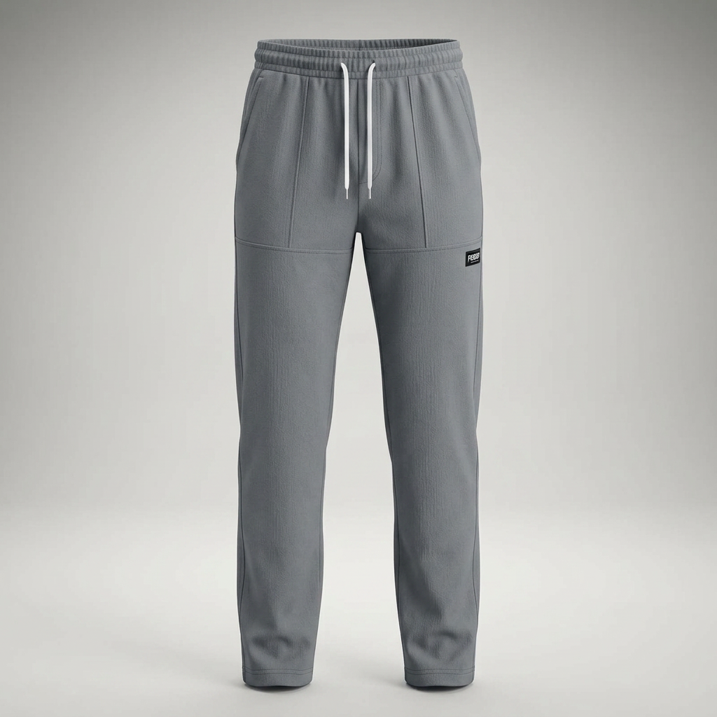 Freizeithose Herren dunkelgrau, Ghost-Mannequin-Ansicht freigestellt