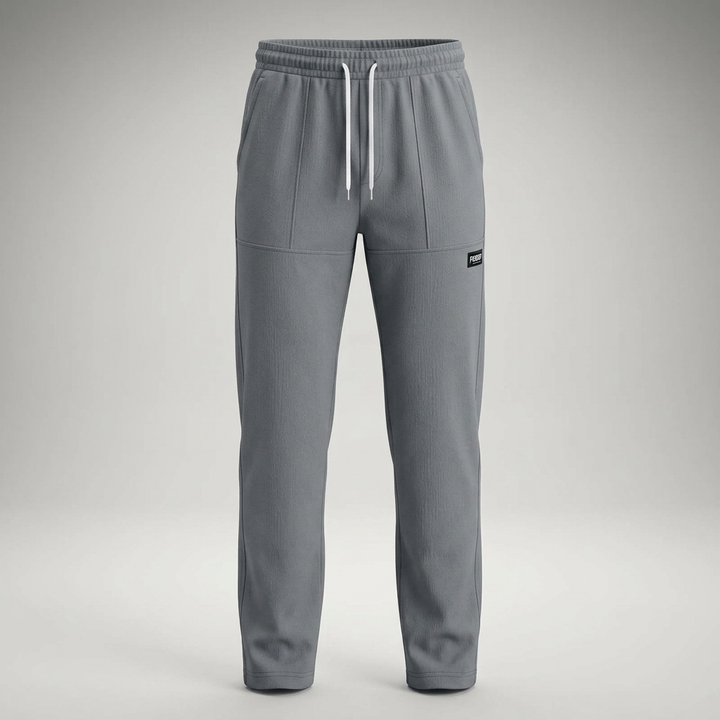 Freizeithose Herren dunkelgrau, Ghost-Mannequin-Ansicht freigestellt