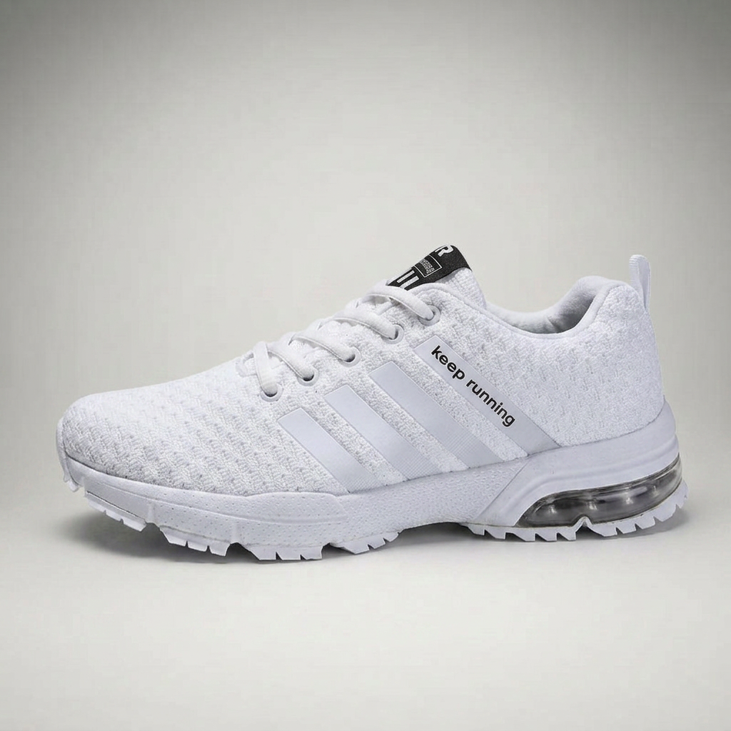Weißer Sneaker mit Schnürung, Seitenansicht