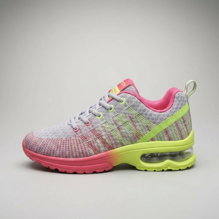 Damen Sneaker Grau-Rosa, Seitenansicht