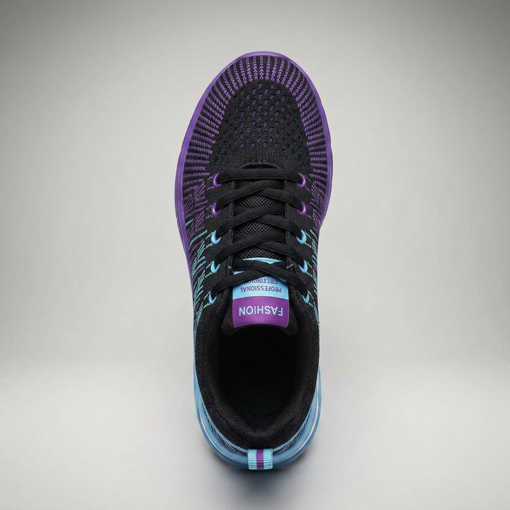 Damen Sneaker Schwarz-Lila, Draufsicht von oben