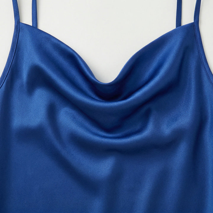 Damen Satin Cami-Top mit Spaghettiträgern und Cowl-Neck