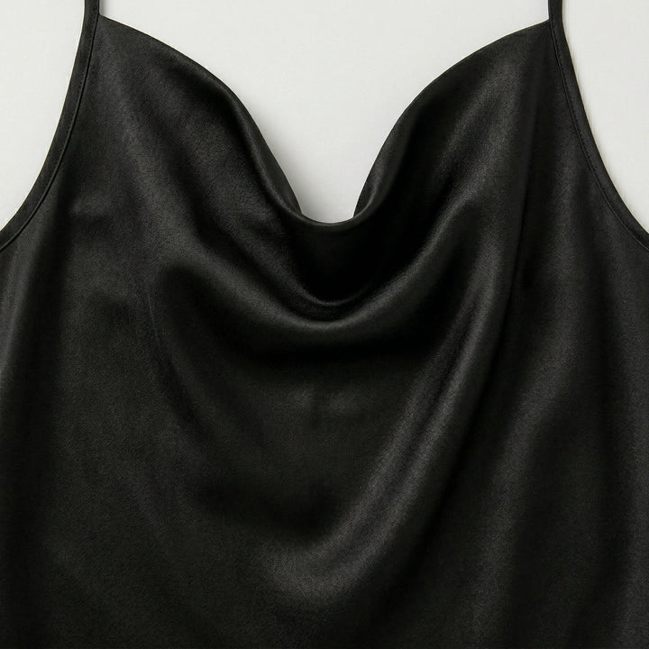 Damen Satin Cami-Top mit Spaghettiträgern und Cowl-Neck