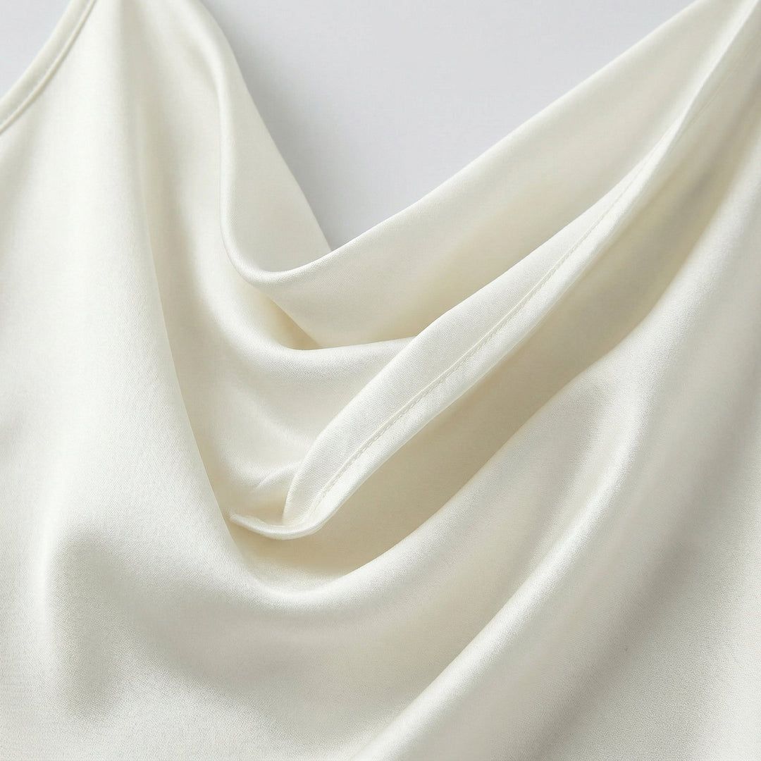 Damen Satin Cami-Top mit Spaghettiträgern und Cowl-Neck