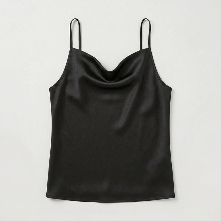 Damen Satin Cami-Top mit Spaghettiträgern und Cowl-Neck