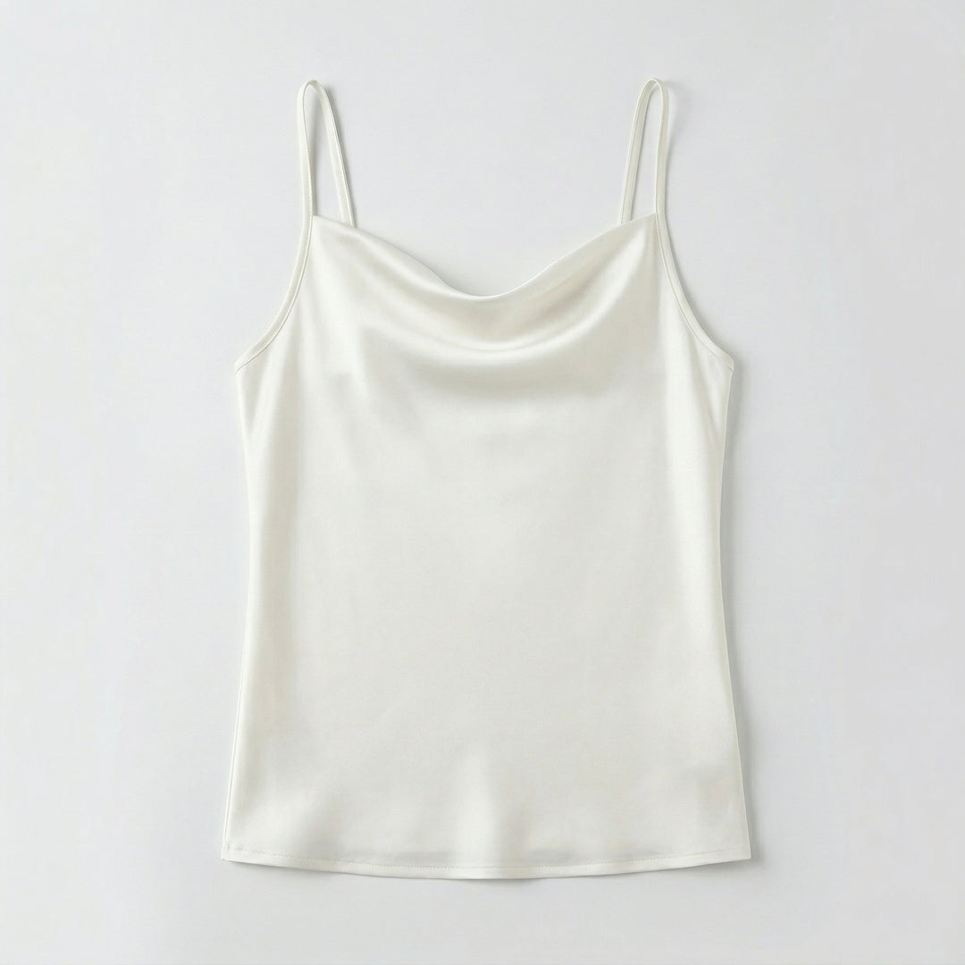 Damen Satin Cami-Top mit Spaghettiträgern und Cowl-Neck
