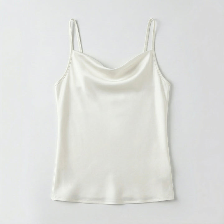 Damen Satin Cami-Top mit Spaghettiträgern und Cowl-Neck