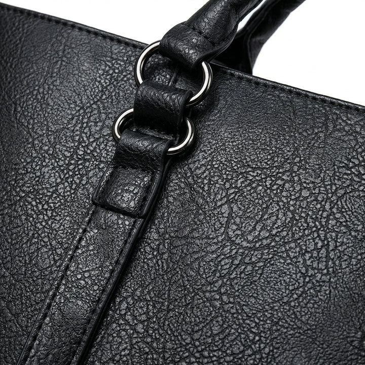 Damen Schultertasche Leder – Große Shopper Tasche aus PU-Leder
