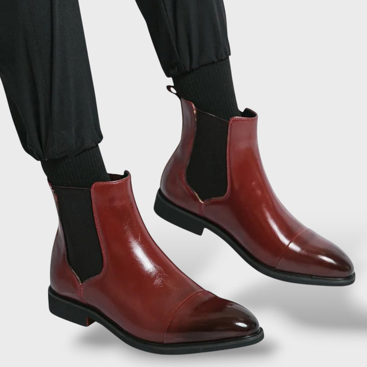 Herren Chelsea Boots Schwarz Leder