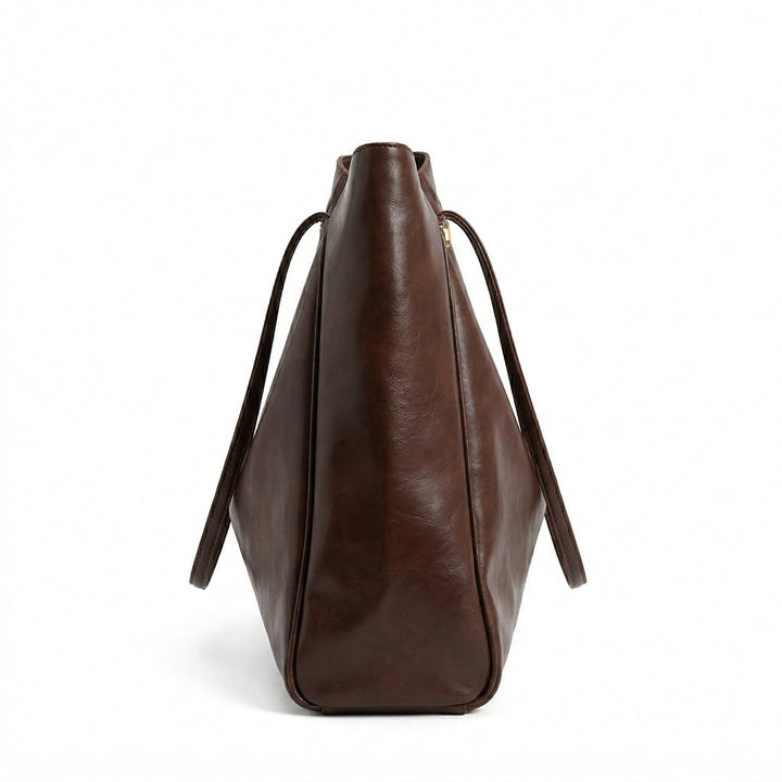 Shopper-Tasche Seitenansicht, trapezförmig, goldene Hardware