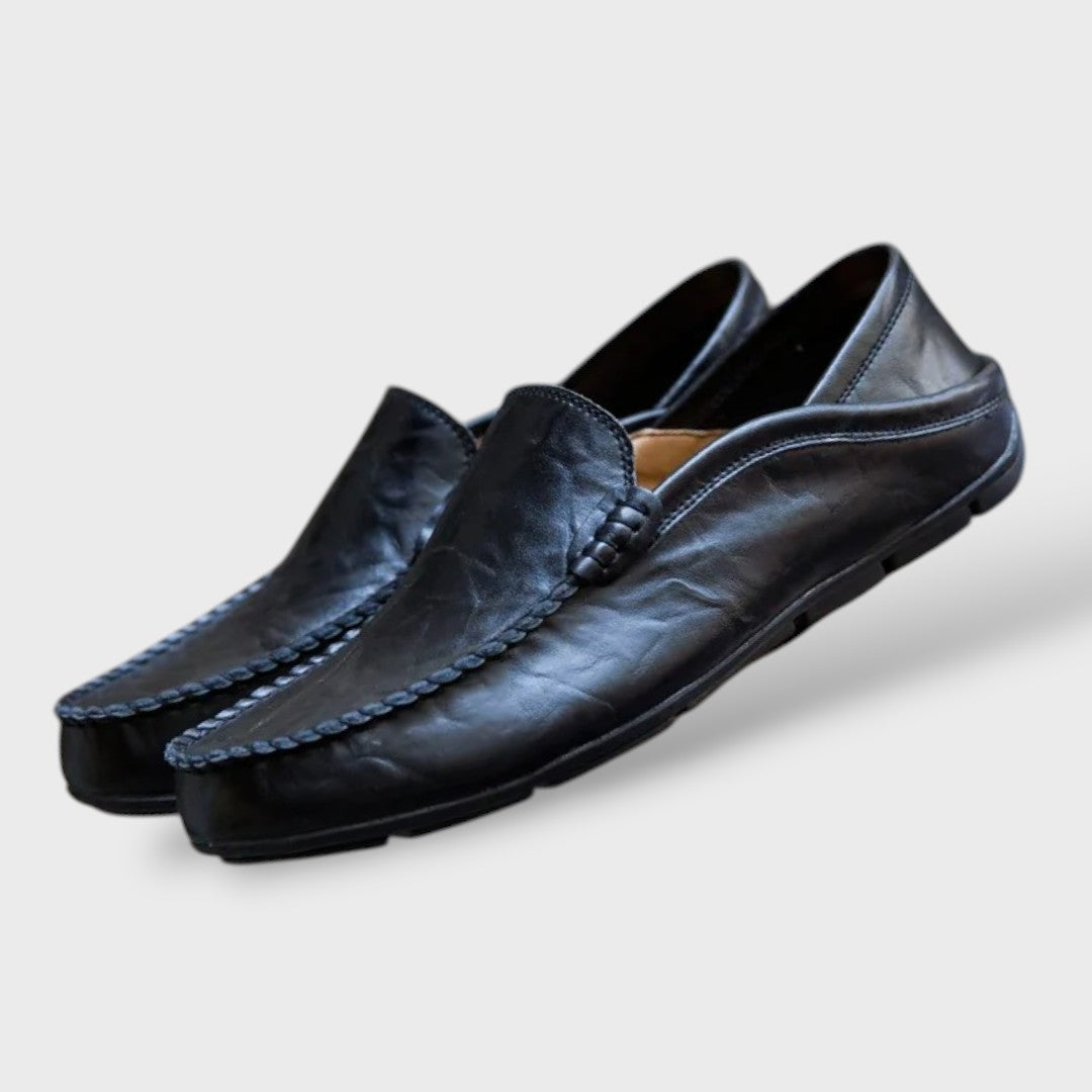 Herren Loafer Mokassin in Schwarz, Produktansicht von oben