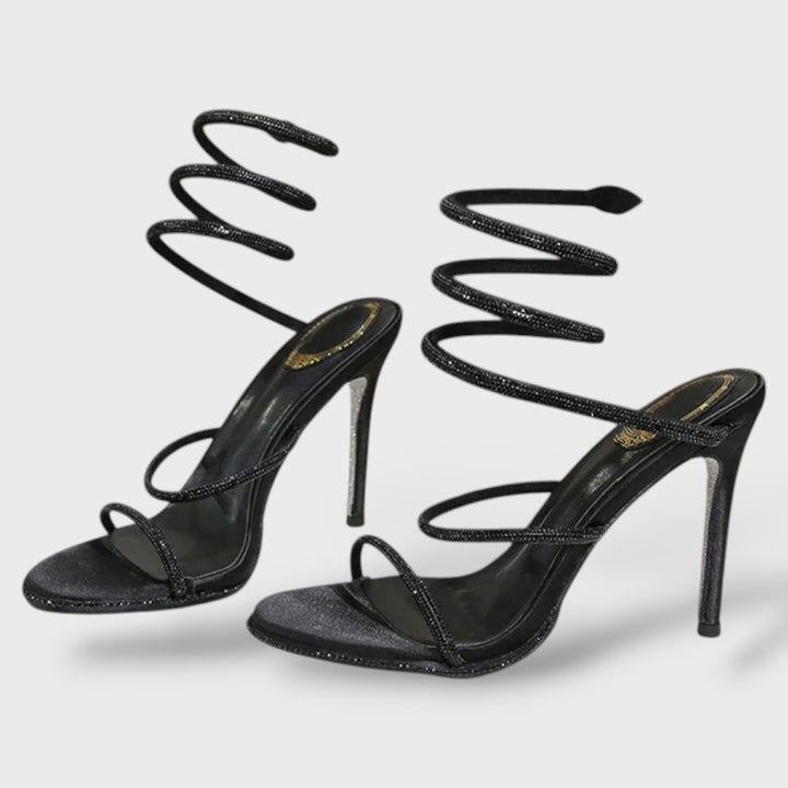 Kristall High Heels mit Knöchelriemen