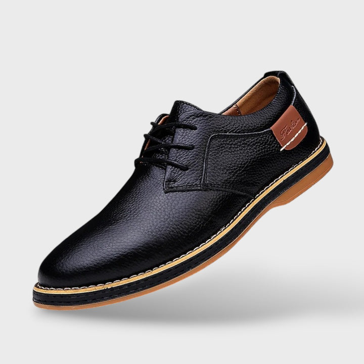 Herren Oxford-Schnürschuh in Dunkelblau, Brogue-Nähte, Draufsicht